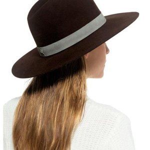 Janessa Leone Lou Wool Hat in Brown + Grey